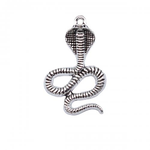 Zinc Alloy Animal Pendler, Snake, antik sølv farve forgyldt, mode smykker & du kan DIY, 27x18mm, Solgt af PC