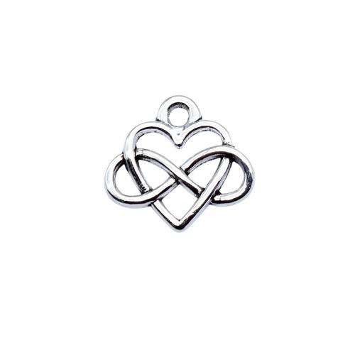 Pendentifs coeur en alliage de zinc, Plaqué de couleur d'argent, bijoux de mode & DIY & creux, 15x14mm, Vendu par PC