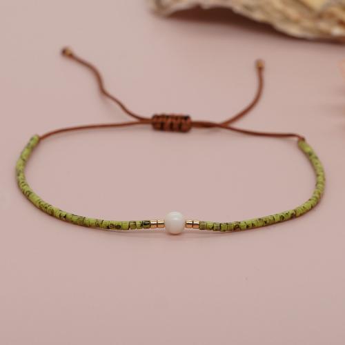 Glazen kralenarmbanden, Seedbead, met Katoenen koord, handgemaakt, Lengte verstelbaar & mode sieraden & voor vrouw, meer kleuren voor de keuze, Lengte Ca 11.02 inch, Verkocht door PC