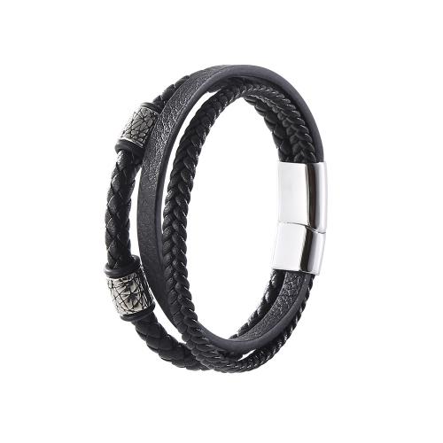 PU cavo bracciali, with 304 acciaio inox, lunghezza differente per scelta & per l'uomo, nessuno, Venduto da PC