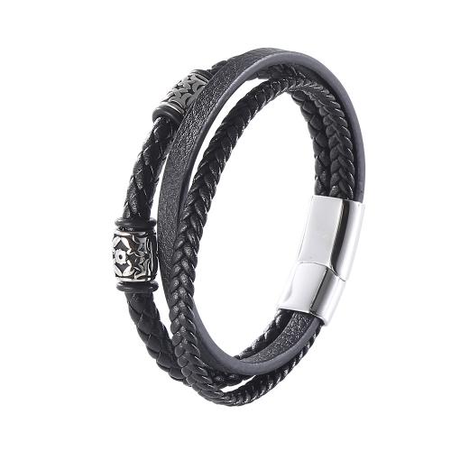 PU cavo bracciali, with 304 acciaio inox, Vintage & lunghezza differente per scelta & per l'uomo, nessuno, Venduto da PC