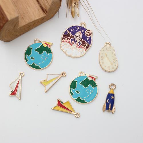 Zinc Alloy Enamel Pendants gold color plated DIY Sold By Bag