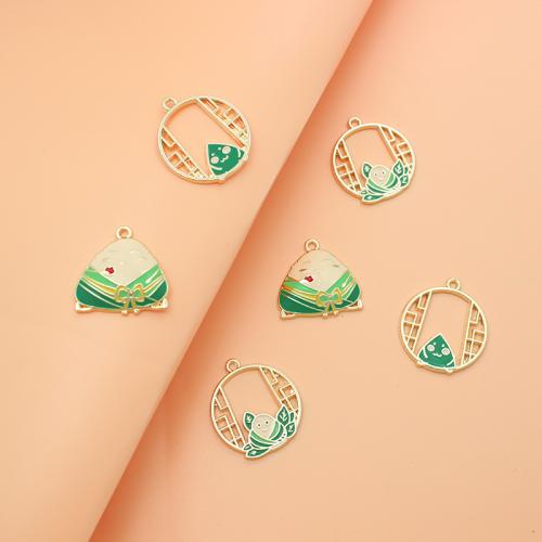 Zinc Alloy Enamel Pendants gold color plated DIY Sold By PC