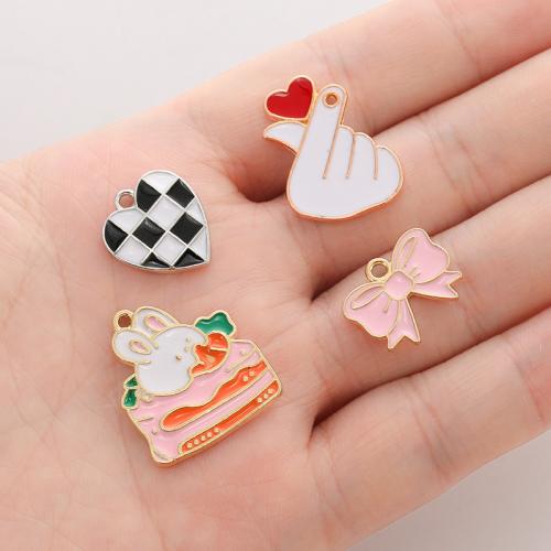 Zinc Alloy Enamel Pendants plated DIY nickel lead & cadmium free Sold By Bag