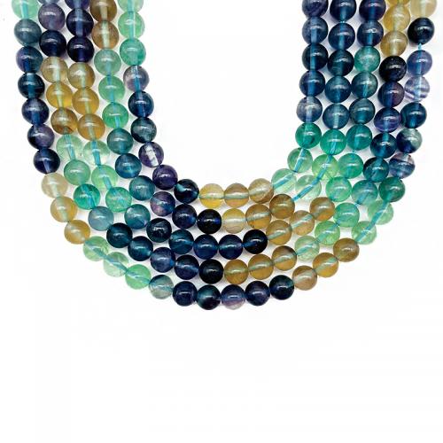 Natural Fluorite Beads Colorful Fluorite Round DIY mixed colors Sold By Strand