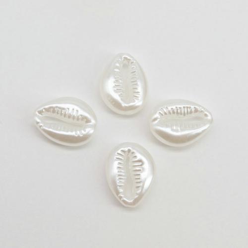 Grânulos de plástico ABS, Concha, estufagem de verniz, DIY, branco, 13x18mm, Aprox 1000PCs/Bag, vendido por Bag