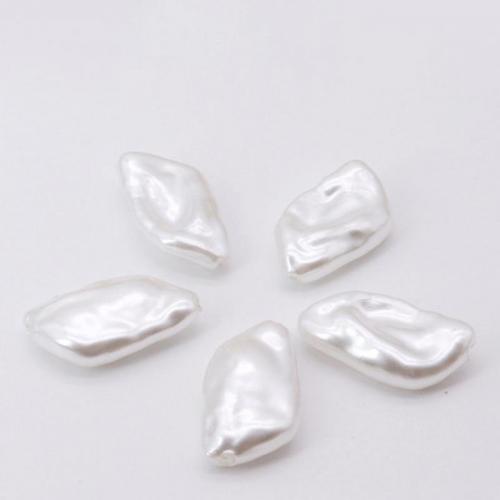 Perline in plastica ABS, ABS plastica, barocco, pittura, DIY, bianco, 20x11mm, Appross. 300PC/borsa, Venduto da borsa