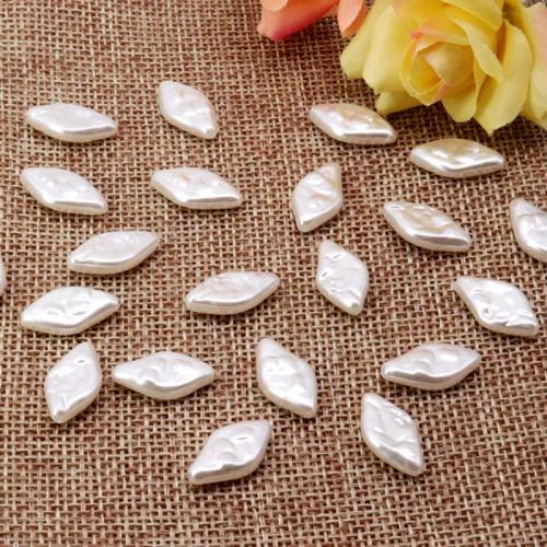 Perles en plastique ABS, Baroque, peinture, DIY, blanc, 17x9x4mm, Environ 500PC/sac, Vendu par sac