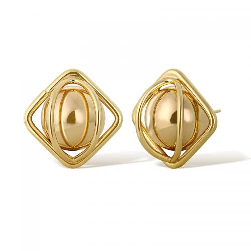 Brass Stud Earring plated for woman golden Sold By Pair