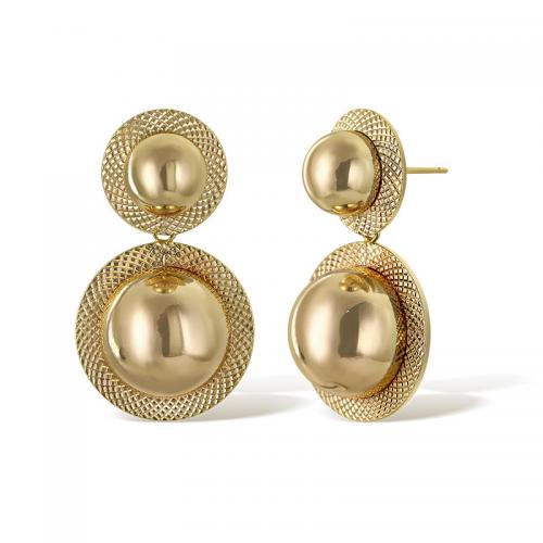 Brass Stud Earring plated for woman golden Sold By Pair