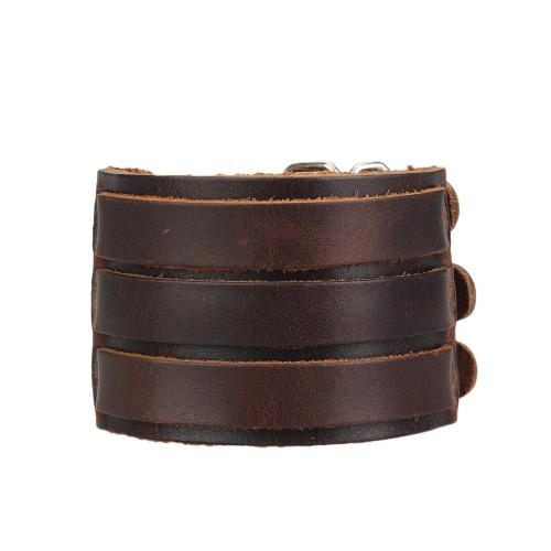 cuir de peau de vache bracelet, avec alliage de zinc, le style de punk & unisexe & styles différents pour le choix, Longueur Environ 6.7 pouce, Vendu par PC