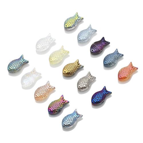 Mode Glasperlen, Glas, Fisch, DIY, keine, 8x15x5mm, Bohrung:ca. 1.2mm, ca. 100PCs/Tasche, verkauft von Tasche