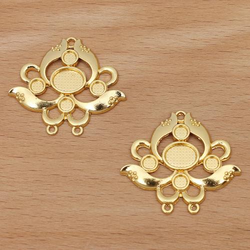 Flower Zinc Alloy Connector plated DIY & 1/2 loop nickel lead & cadmium free Approx Sold By Bag