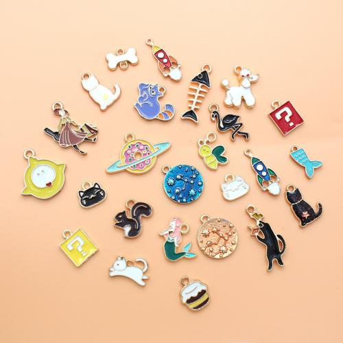 Zinc Alloy Enamel Pendants gold color plated DIY Sold By Bag