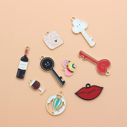 Zinc Alloy Enamel Pendants gold color plated DIY Sold By PC