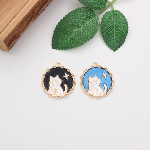 Zinc Alloy Enamel Pendants gold color plated DIY Sold By PC