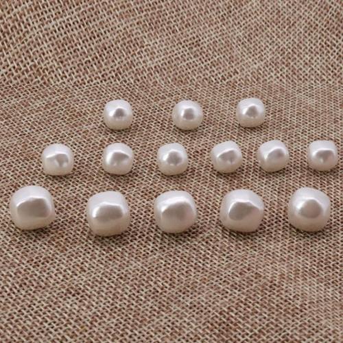 ABS Plastic Beads Baroque painted DIY white Approx Sold By Bag