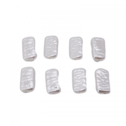 Perles en plastique ABS, rectangle, peinture, DIY, blanc, 17x9x4mm, Environ 300PC/brin, Vendu par brin