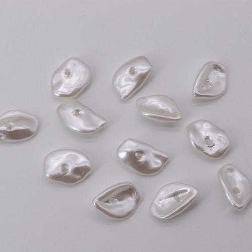 Perline in plastica ABS, ABS plastica, barocco, pittura, DIY, bianco, 11x8mm, Appross. 300PC/filo, Venduto da filo