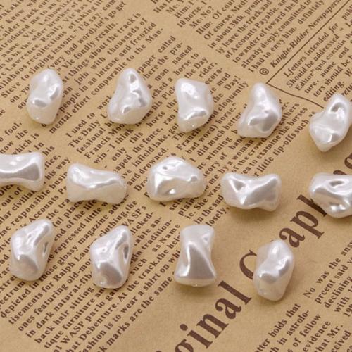 Perles en plastique ABS, Baroque, peinture, DIY, blanc, 16x10mm, Environ 300PC/brin, Vendu par brin