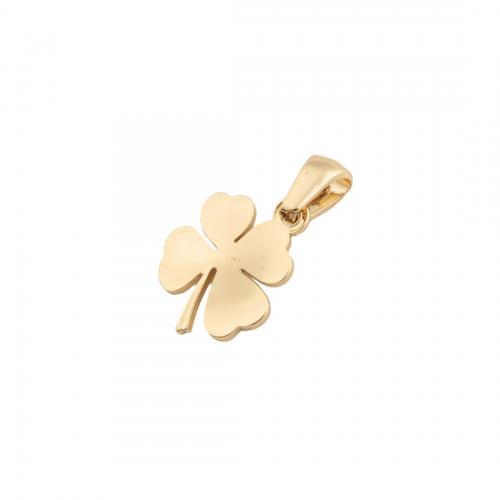 Roestvrij stalen sieraden Hangers, 304 roestvrij staal, Four Leaf Clover, plated, DIY, gouden, 20.50x12x1.50mm, Gat:Ca 3mm, 20pC's/Lot, Verkocht door Lot