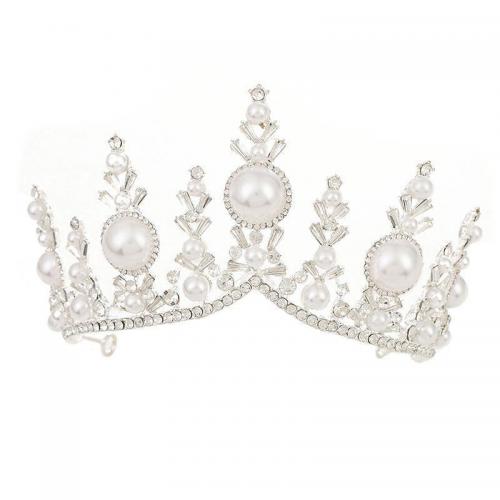 Tiaras, Zink Alloy, med STRASS & Plast Pearl, mode smycken & olika stilar för val & för kvinna & med strass, nickel, bly och kadmium gratis, Diameter: 16cm,Height: 8cm, Säljs av PC