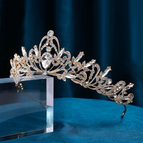 Bridal Tiaras Zinc Alloy with Rhinestone fashion jewelry & for woman & with rhinestone nickel lead & cadmium free 13.5cm 5cm Sold By PC