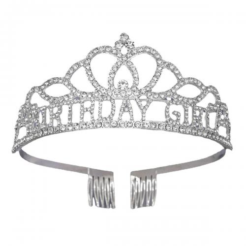 Bridal Tiaras Zinc Alloy with Rhinestone fashion jewelry & for woman & with rhinestone nickel lead & cadmium free 12cm 5cm Sold By PC