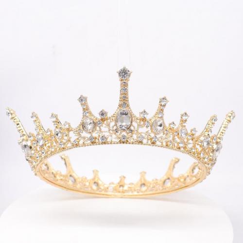 Tiaras, Cink Alloy, s Vještački dijamant, modni nakit & za žene & s Rhinestone, više boja za izbor, nikal, olovo i kadmij besplatno, Circumference of 53.38 cm,Diameter: 17cm,Height: 6cm, Prodano By PC