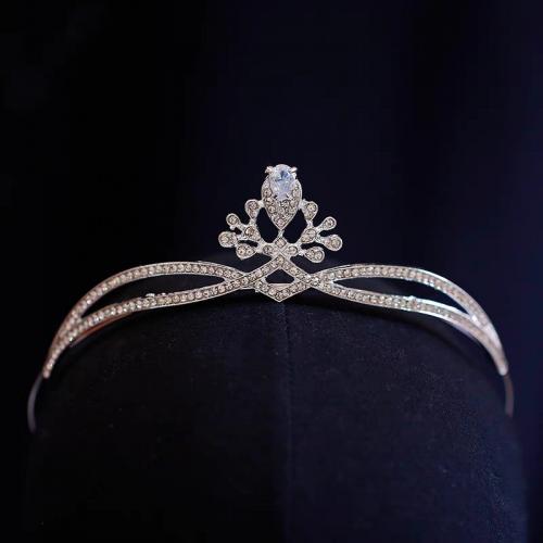 Tiaras, Cink Alloy, s Vještački dijamant, modni nakit & za žene & s Rhinestone, više boja za izbor, nikal, olovo i kadmij besplatno, Circumference of 33 cm,Diameter: 13.8cm,Height: 4cm, Prodano By PC