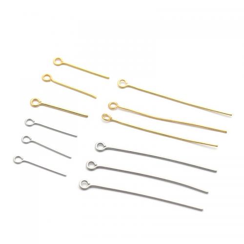 RVS Eyepins, 304 roestvrij staal, Galvanische beplating, DIY & verschillende grootte voor keus, meer kleuren voor de keuze, 1000pC's/Bag, Verkocht door Bag