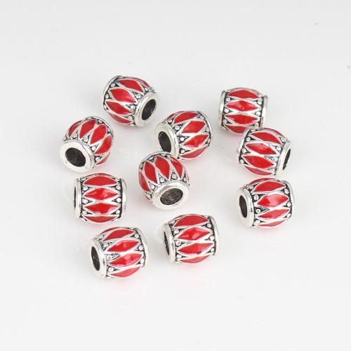 Grânulos de Jóias da liga de zinco. , Balde, cromado de cor prateada, joias de moda & DIY & esmalte, Mais cores pare escolha, 10mm, Buraco:Aprox 4mm, vendido por PC