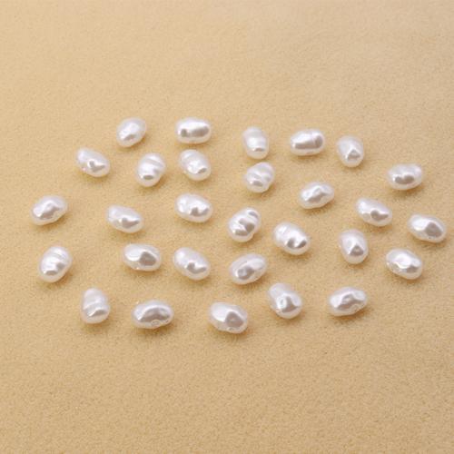 Perles en plastique ABS, Plastique ABS perle, Baroque, peinture, DIY, blanc, 7x5x4mm, Vendu par PC