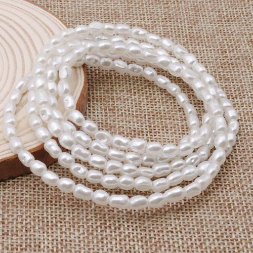 Perles en plastique ABS, Plastique ABS perle, Baroque, peinture, DIY, blanc, 5x5-6mm, Vendu par PC