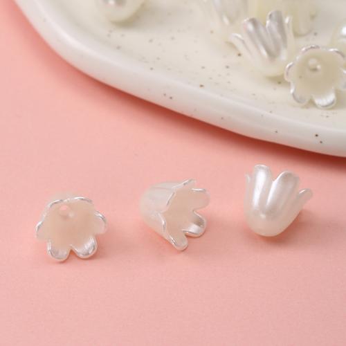 Fournitures bricolage bijoux, plastique ABS, fleur, DIY, 9x10mm, Environ 1000sol/lot, Vendu par lot