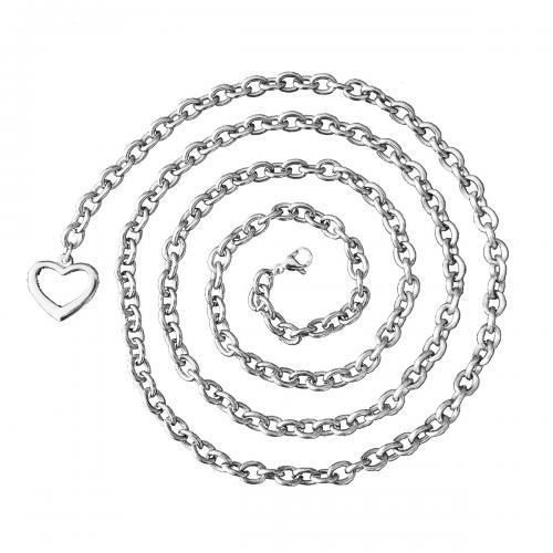 Body Chain Sieraden, 304 roestvrij staal, Hart, mode sieraden & voor vrouw, meer kleuren voor de keuze, Per verkocht Ca 104 cm Strand