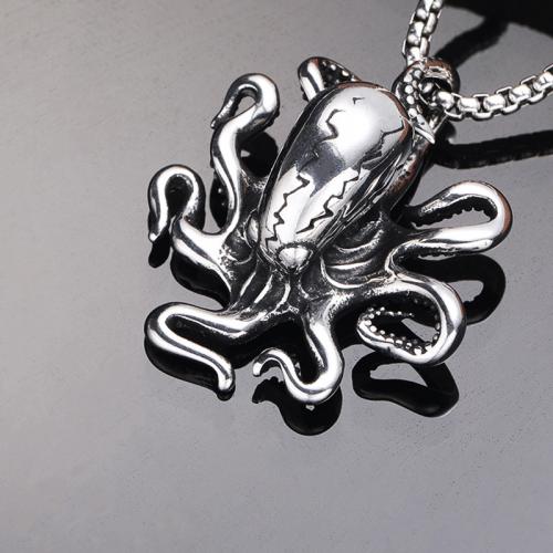 Titanium Steel Necklace Octopus fashion jewelry & for man original color Length Approx 60 cm Sold By PC