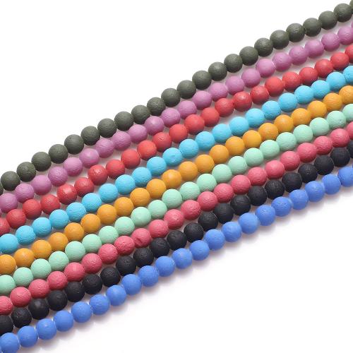 Mode Glasperlen, Glas, rund, Einbrennlack, DIY, keine, 8mm, ca. 100PCs/Strang, verkauft von Strang