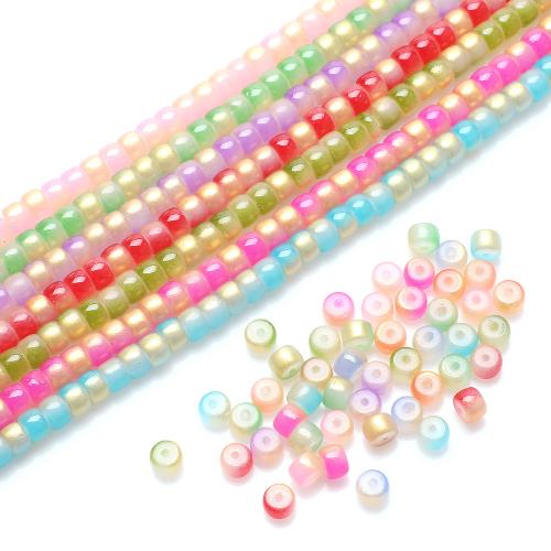 Abalorios de Cristal, Vidrio, Redondo aplanado, Bricolaje, más colores para la opción, 8x6mm, agujero:aproximado 2mm, aproximado 130PCs/Sarta, Vendido por Sarta