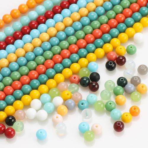 Abalorios de Cristal, Vidrio, Esférico, Bricolaje, más colores para la opción, 8mm, agujero:aproximado 1.2mm, aproximado 50PCs/Sarta, Vendido por Sarta