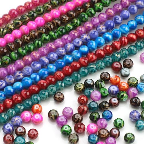 Mode Glasperlen, Glas, rund, DIY, keine, 8mm, ca. 100PCs/Strang, verkauft von Strang