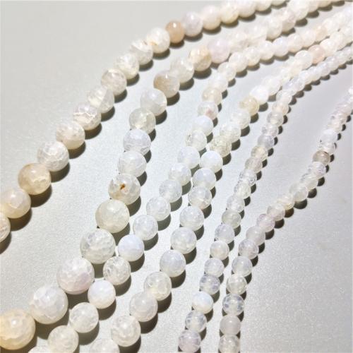 Natural White Agate Beads Round DIY white Sold Per Approx 38 cm Strand