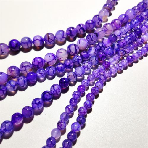 Natuurlijke Dragon Veins Agaat kralen, Ronde, DIY & verschillende grootte voor keus, purper, Per verkocht Ca 38 cm Strand