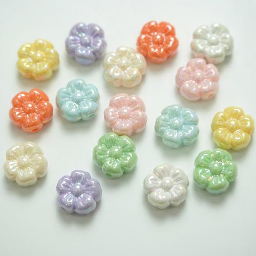 Grânulos acrílicos de cor sólida, acrilico, Flor, moldagem por injecção, DIY, Mais cores pare escolha, 19x9.50mm, Buraco:Aprox 3mm, Aprox 210PCs/Bag, vendido por Bag