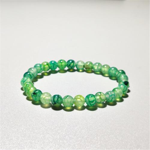 Bracelet de bijou en agate , agate veines de dragon, Rond, bijoux de mode & unisexe & normes différentes pour le choix, vert, Longueur Environ 18 cm, Vendu par PC