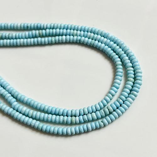 Tyrkysové korálky, Přírodní Turquoise, Flat Round, DIY, zelený, 4x2mm, Prodáno za Cca 38 cm Strand