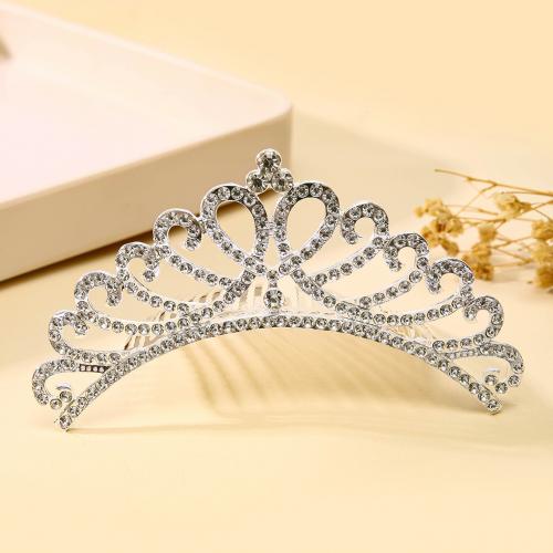 Tiaras, liga de zinco, with Strass, joias de moda & Vario tipos a sua escolha & para mulher & com strass, prateado, níquel, chumbo e cádmio livre, vendido por PC