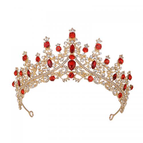 Tiaras, Sinc Alloy, le Rhinestone, jewelry faisin & do bhean & le rhinestone, dathanna níos mó le haghaidh rogha, nicil, luaidhe & caidmiam saor in aisce, 140x165x70mm, Díolta De réir PC