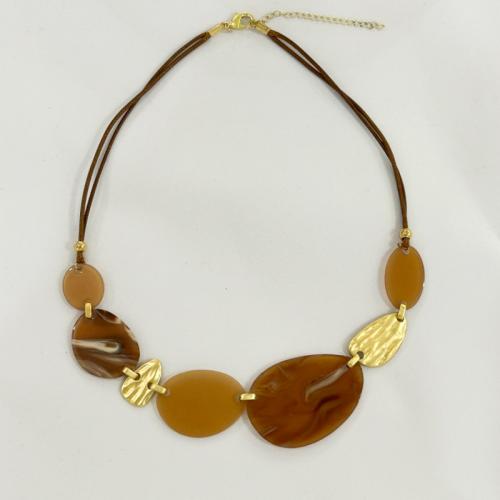 Acrylic Necklace with Zinc Alloy fashion jewelry & for woman Length Approx 48 cm Sold By PC