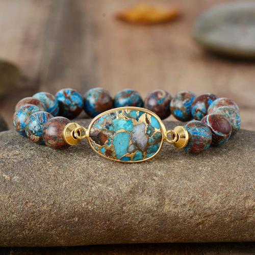 Gemstone Bracelet, lámhdhéanta, ábhair éagsúla do rogha & unisex, Fad Thart 7 Inse, Díolta De réir PC